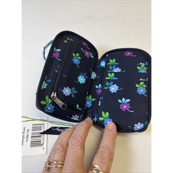 Vera Bradley Coin Purse Wrist Wallet ID Window Floral Zip All In One - Picture 4 of 8
